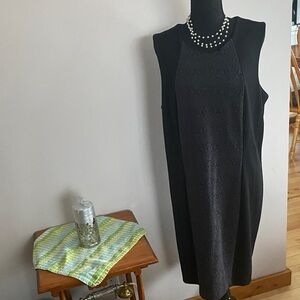 Merona Black Lace Panel Midi Dress